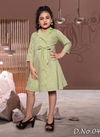 Pista Green Arya Latest Designer Fancy One Pis Style Viscos Softy Belt Western Type Children Wear Collection Eataa 04